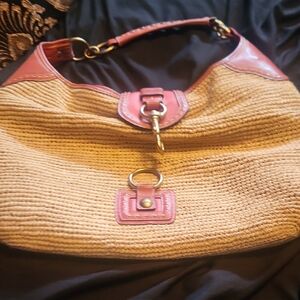 Coach Tan and Red Hobo Bag